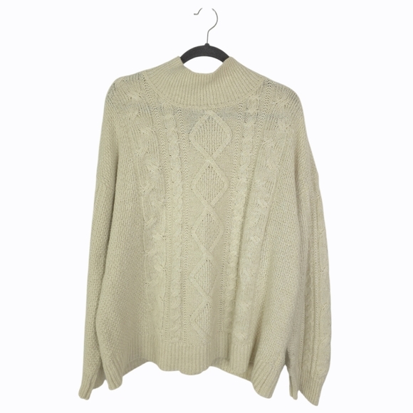 Gap Oversized Cream Wool/alpaca/cotton Blend Sweater XL Tall - Picture 2 of 6